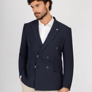 Double-Breasted Peak Lapel Suit – Slim Fit