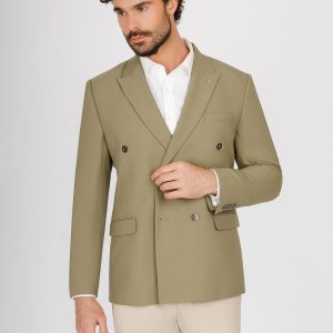 Double-Breasted Peak Lapel Suit – Slim Fit