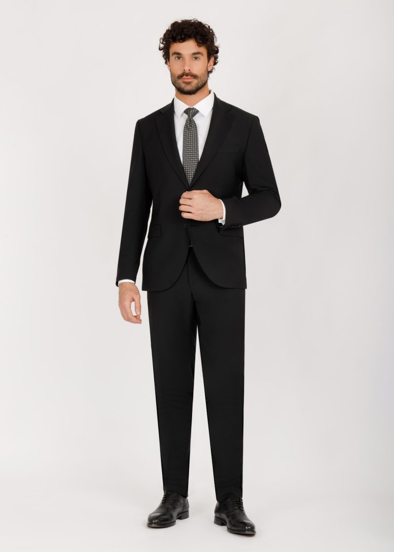 SK41SF02M001-Black-001-1 Wool Blend Perfumed Suit