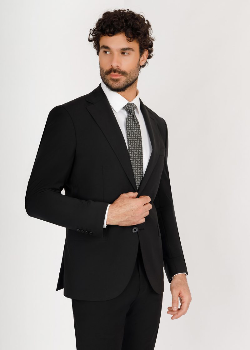 SK41SF02M001-Black-001-2 Wool Blend Perfumed Suit