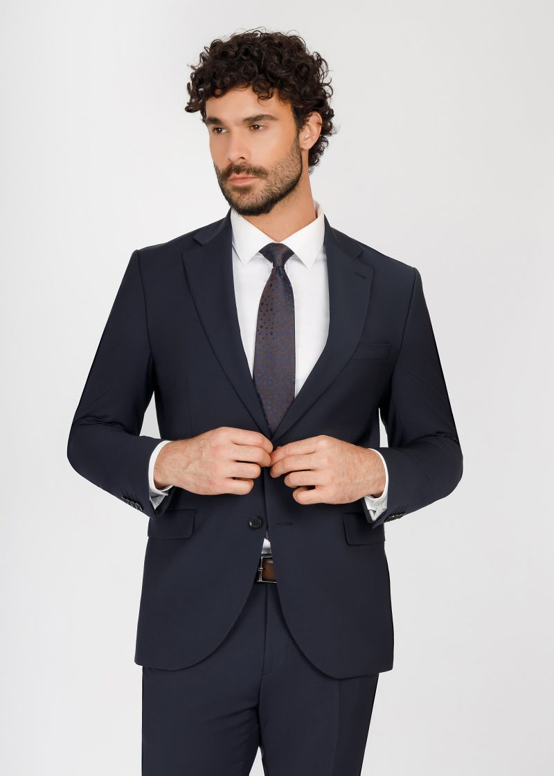 SK41SF02M001-Navy-002-4 Wool Blend Perfumed Suit