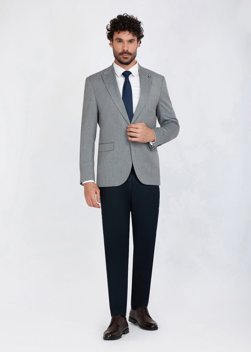 SK41SF02M005-Grey-navy-002-1 Peak Lapel One Button Mismatch Suit