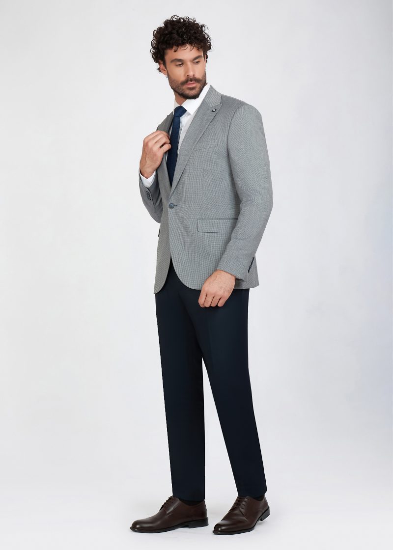SK41SF02M005-Grey-navy-002-2 Peak Lapel One Button Mismatch Suit