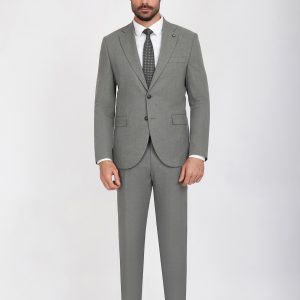 Notch Lapel Wool Blend Suit