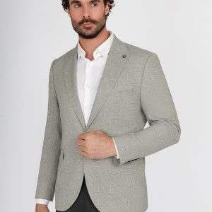 Slim Fit Linen Textured Blazer