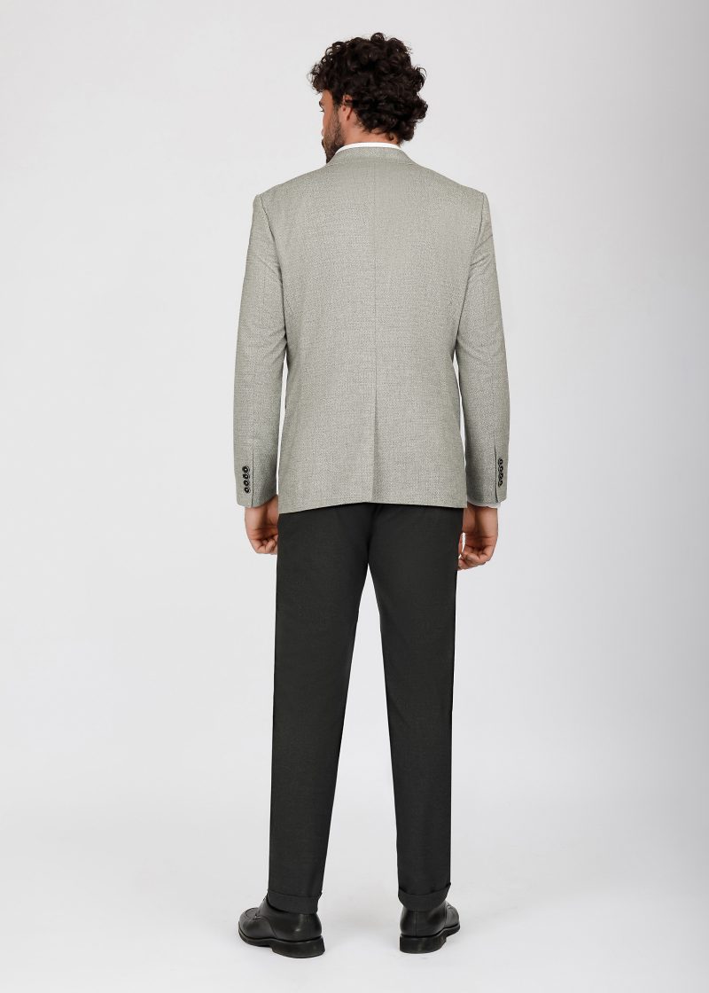 SK41SF04M002-Black-grey-001-6 Slim Fit Linen Textured Blazer