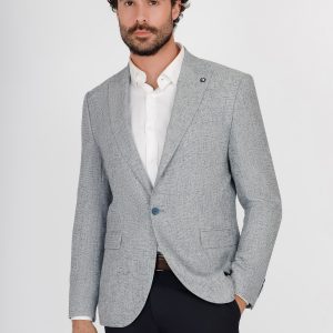 Slim Fit Linen Textured Blazer