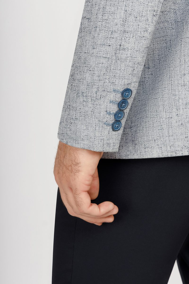 SK41SF04M002-Blue-navy-006-3 Slim Fit Linen Textured Blazer