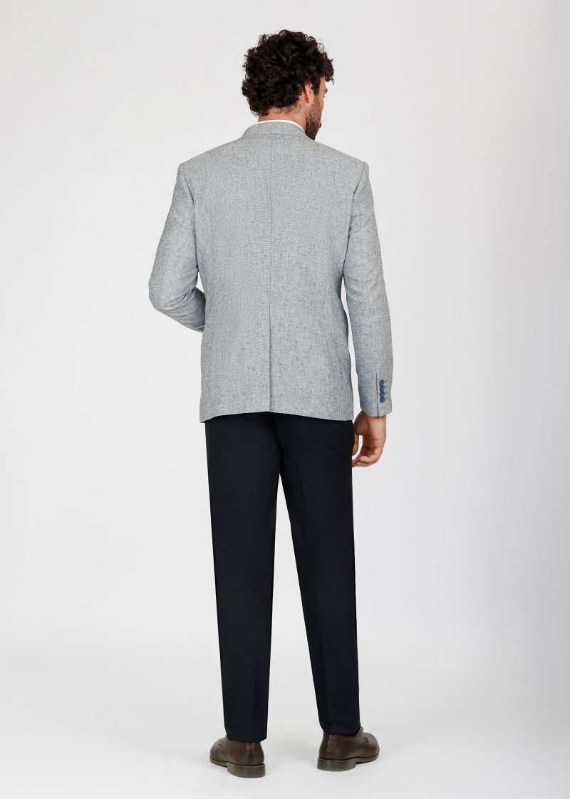 SK41SF04M002-Blue-navy-006-6 Slim Fit Linen Textured Blazer