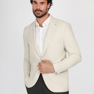 Slim Fit Linen Textured Blazer