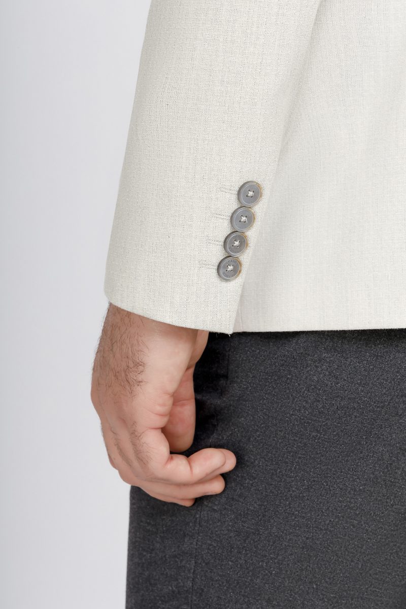 SK41SF04M002-Light-greige-028-3 Slim Fit Linen Textured Blazer