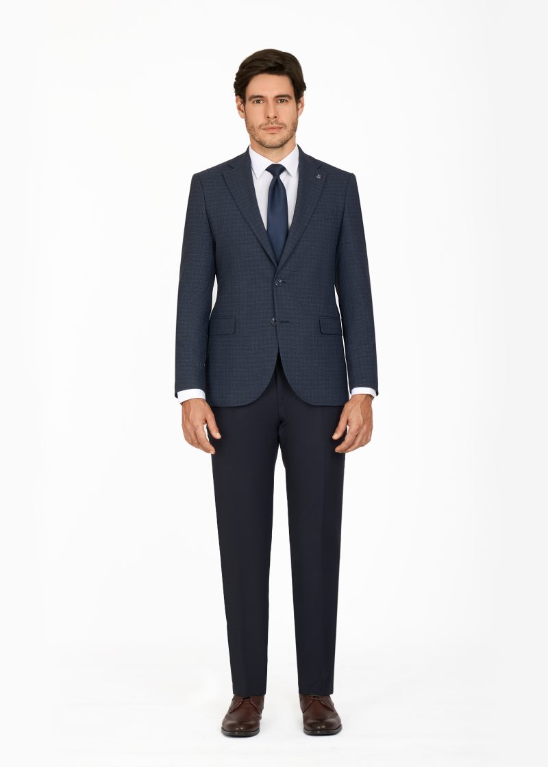 SK42SF02M018-Navy-019-1 Notch Lapel Slim Fit Mismatched Suit