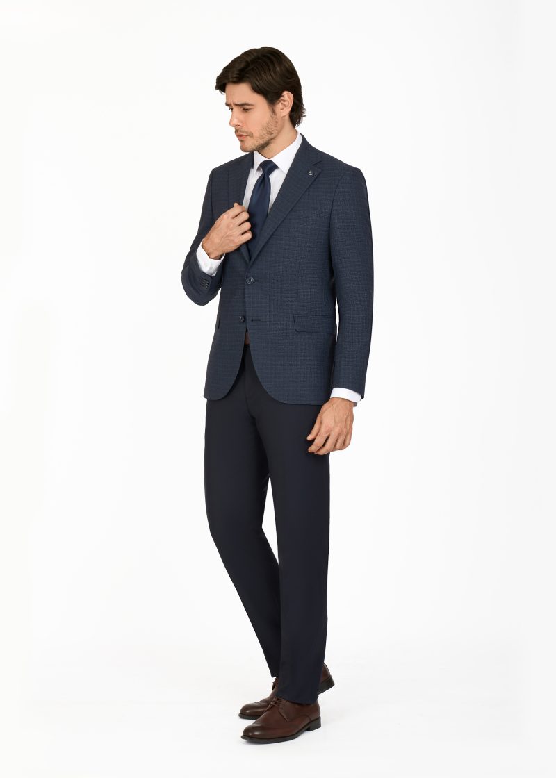 SK42SF02M018-Navy-019-3 Notch Lapel Slim Fit Mismatched Suit