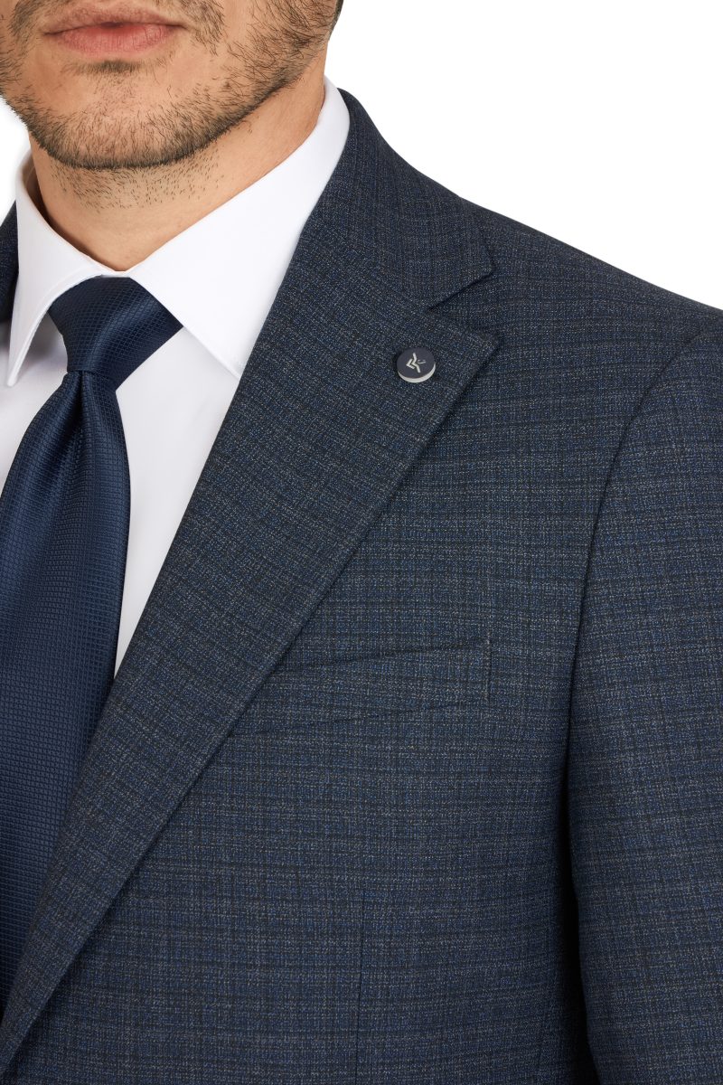 SK42SF02M018-Navy-019-5 Notch Lapel Slim Fit Mismatched Suit