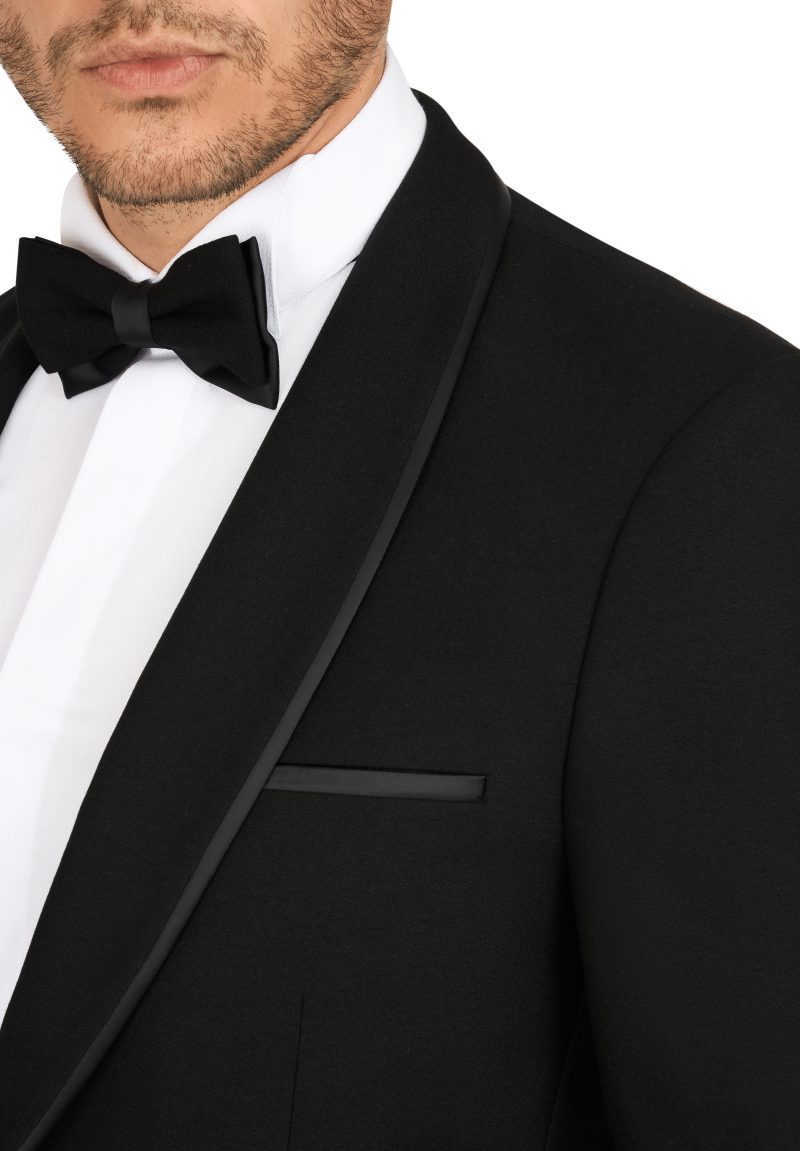SK42SF18M004, Black 001 (4) Shawl Lapel Slim Fit Tuxedo