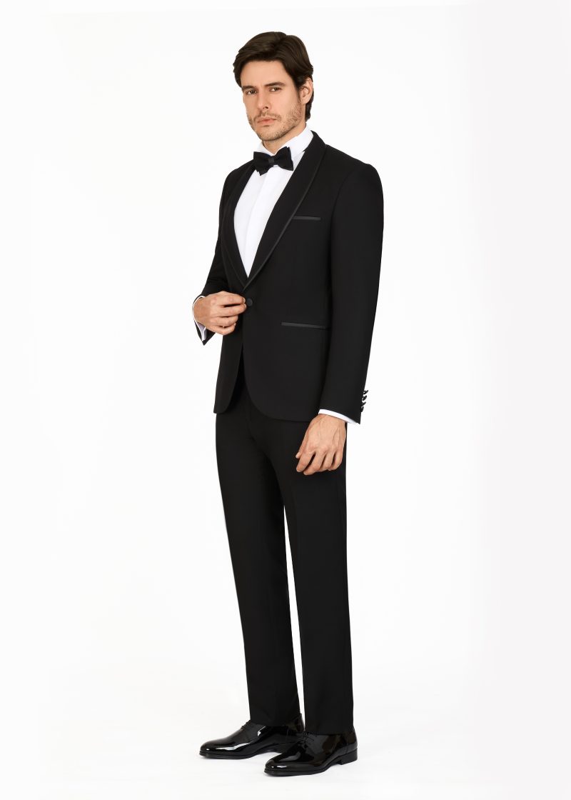 SK42SF18M004, Black 001 (5) Shawl Lapel Slim Fit Tuxedo