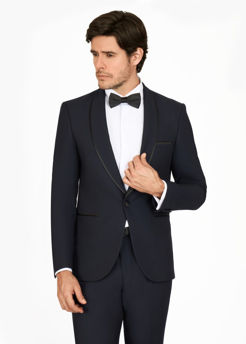 SK42SF18M004-Navy-002-2 Shawl Lapel Slim Fit Tuxedo
