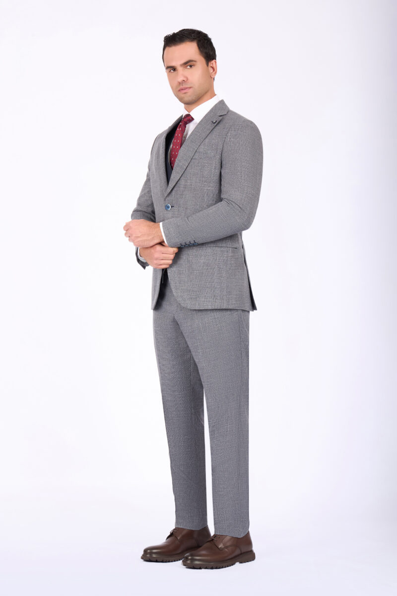 Slim Fit Suit with Notch Lapel & Double Face Vest