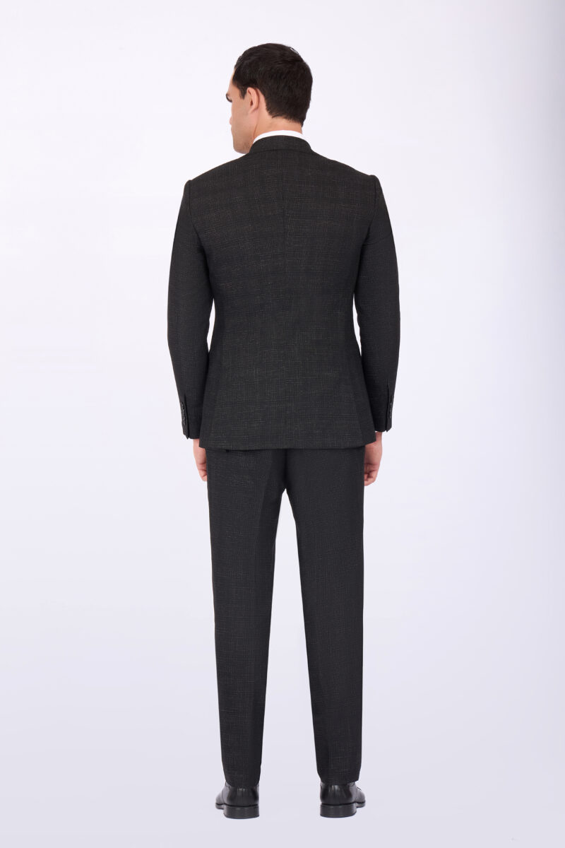 Slim Fit Suit with Notch Lapel & Combined Detailing