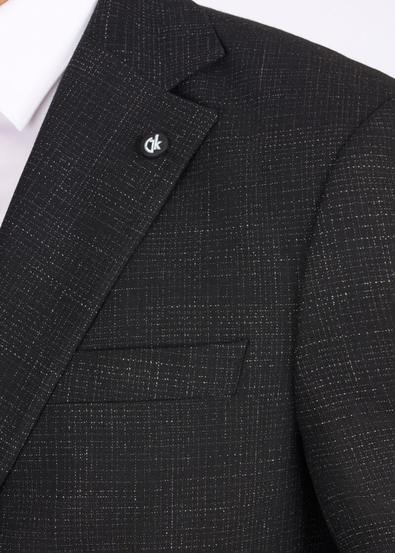 Slim Fit Suit with Notch Lapel & Combined Detailing
