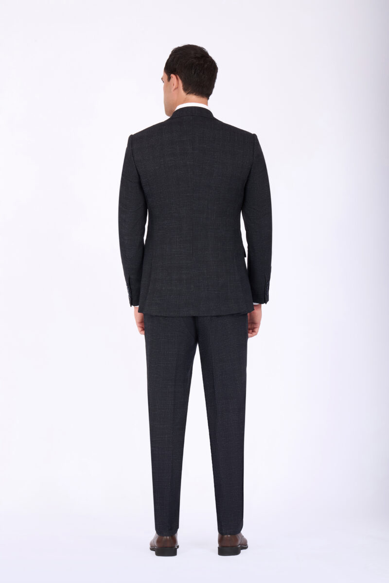 Slim Fit Suit with Notch Lapel & Combined Detailing
