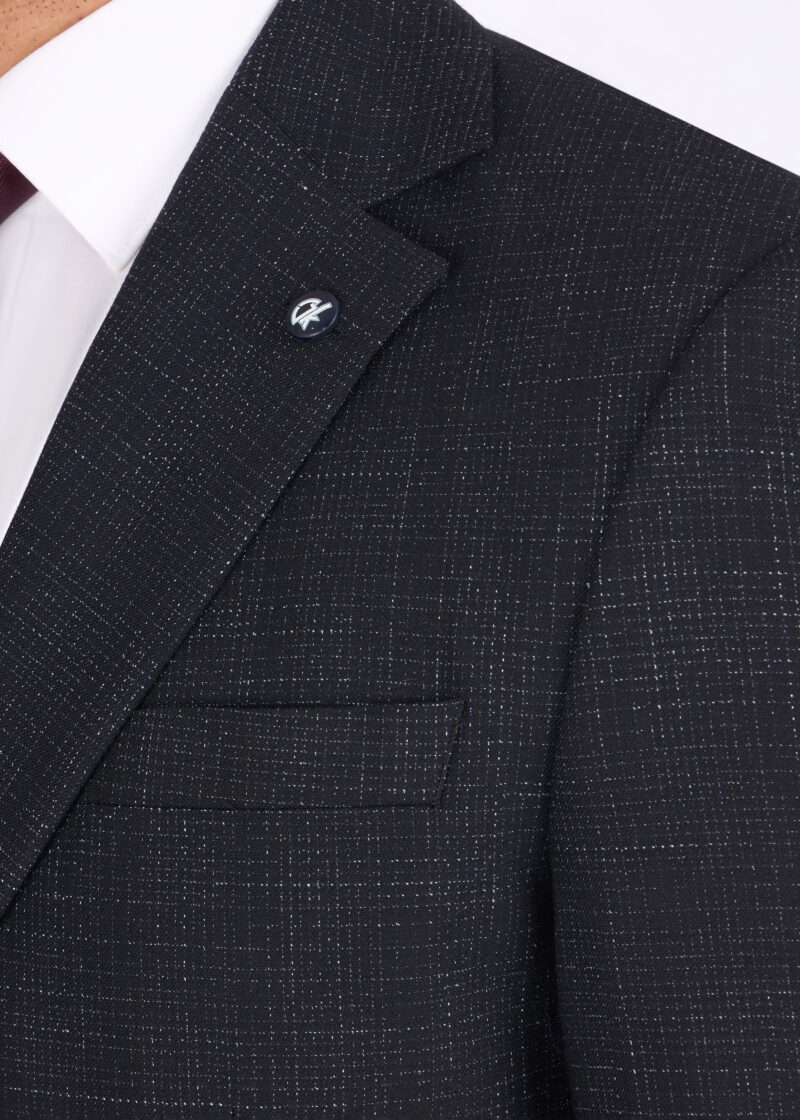 Slim Fit Suit with Notch Lapel & Combined Detailing