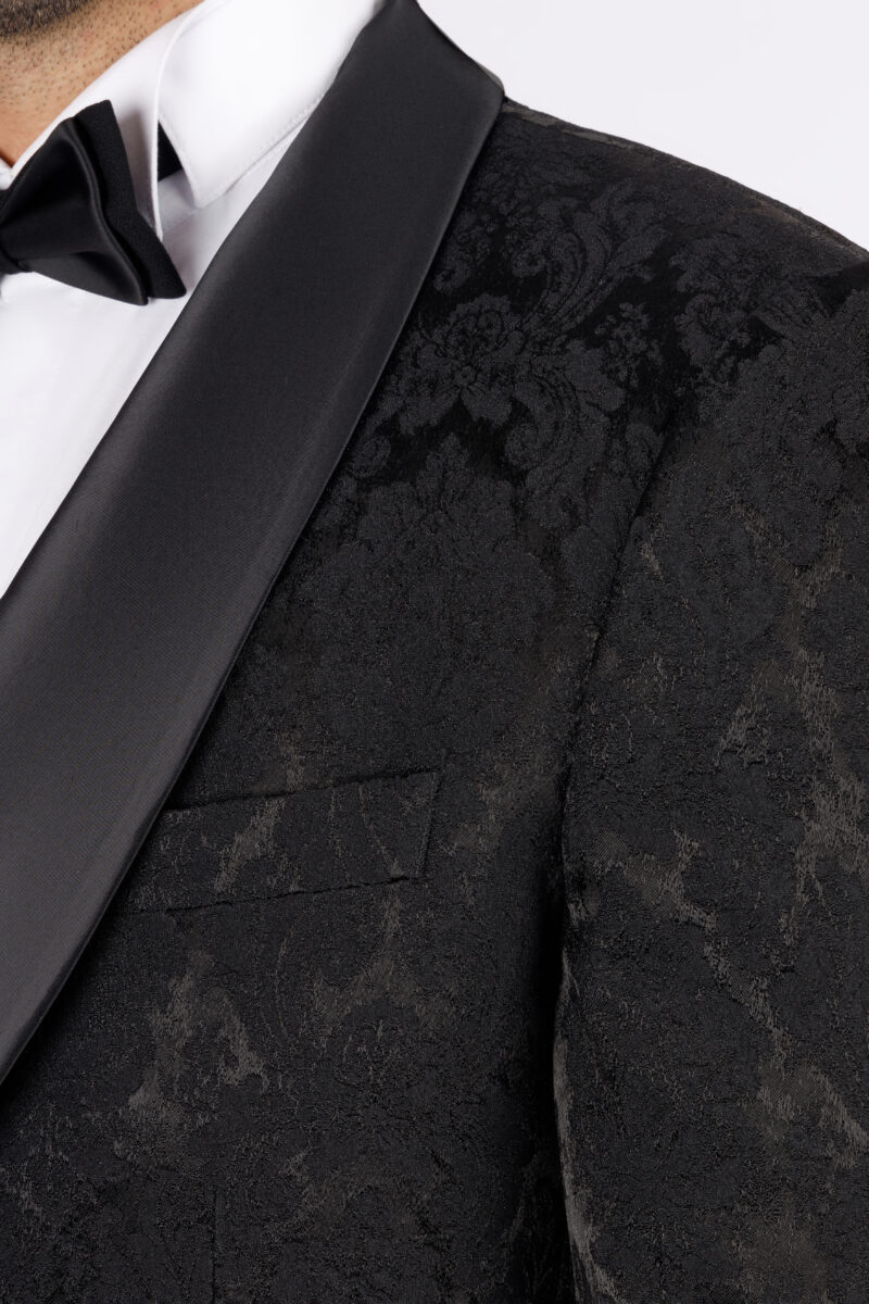 Brocade Wedding Suit with Shawl Satin Lapel