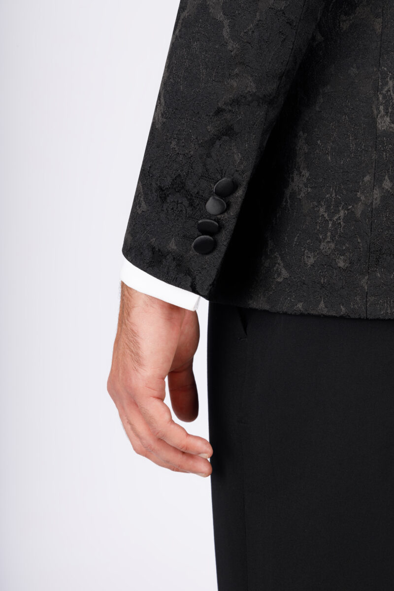 Brocade Wedding Suit with Shawl Satin Lapel