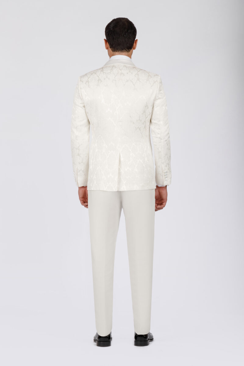 Brocade Wedding Suit with Shawl Satin Lapel