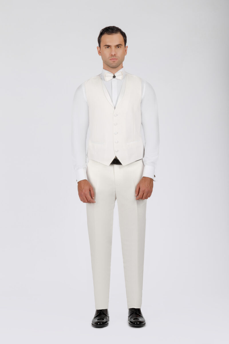Brocade Wedding Suit with Shawl Satin Lapel