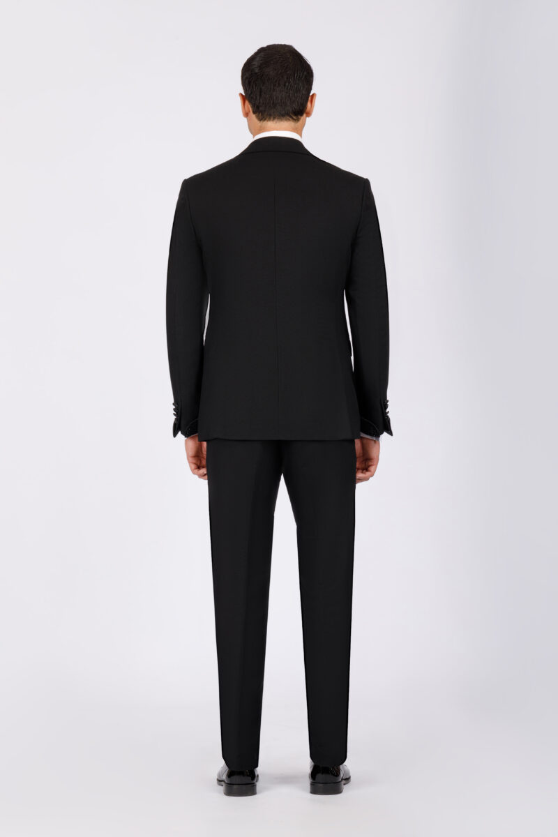 Wedding Suit with Removable Satin Lapel & Strass Details