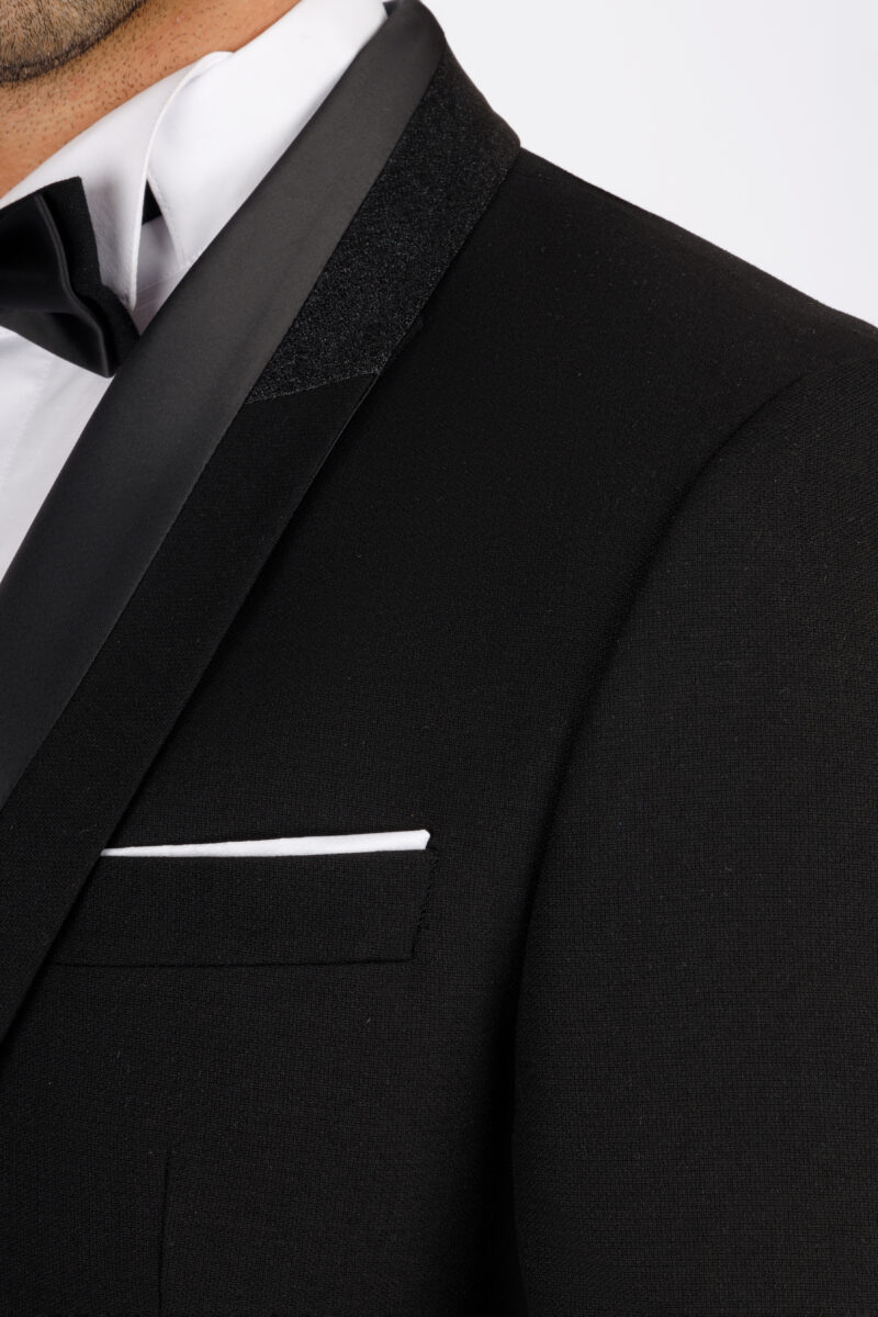 SK41sF18M014-Black-081-5 Wedding Suit with Removable Shawl Satin Lapel