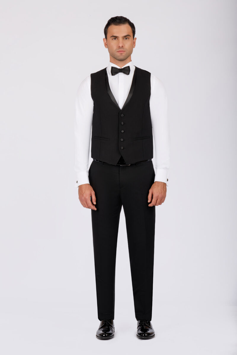SK41sF18M014-Black-081-7 Wedding Suit with Removable Shawl Satin Lapel