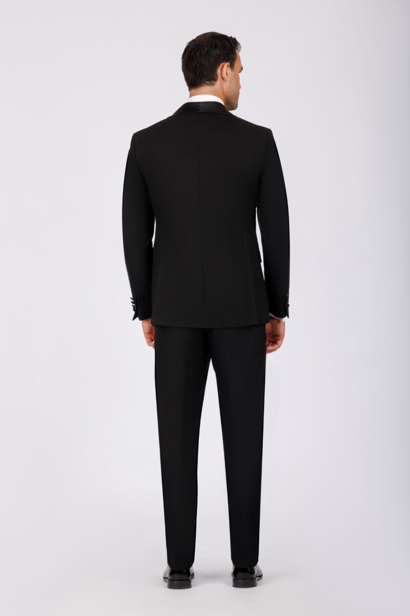 Wedding Suit with Removable Satin Lapel