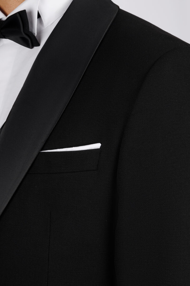 Wedding Suit with Removable Satin Lapel