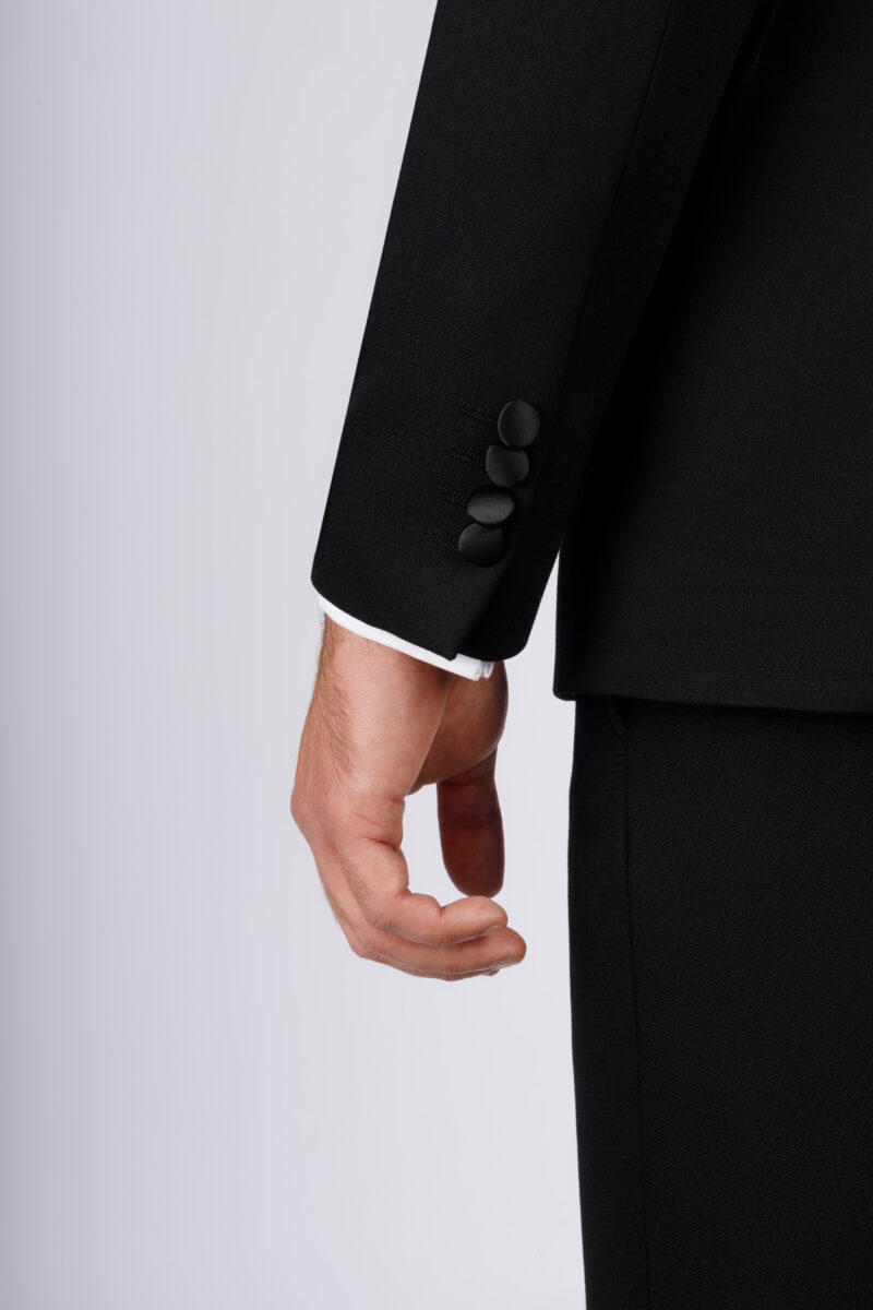 Wedding Suit with Removable Satin Lapel