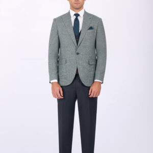 Slim Fit Suit with Peak Lapel & Mismatch Design