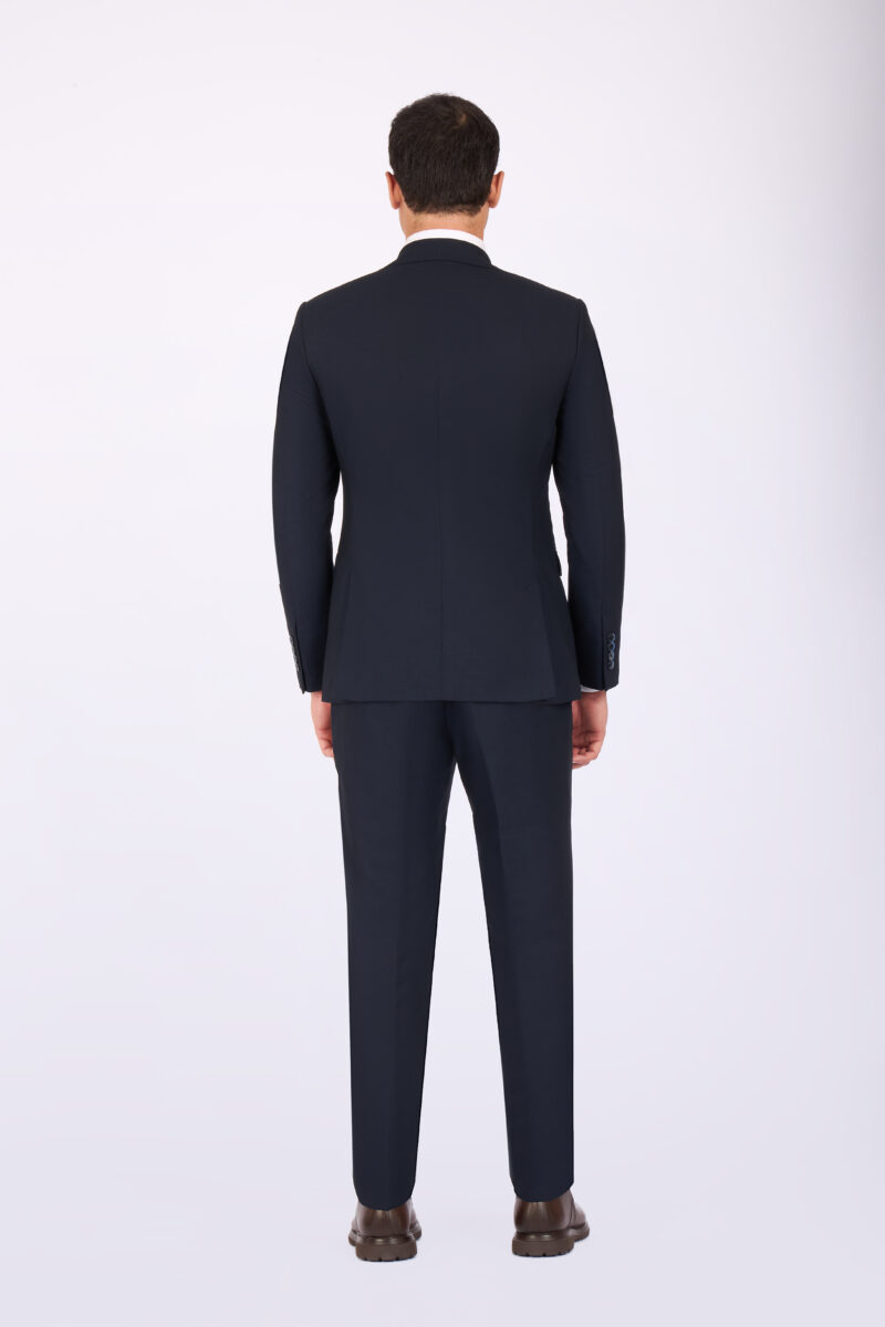 Sk41sf02m026-Navy-002-3 Slim Fit Suit with Notch Lapel & Double Face Vest