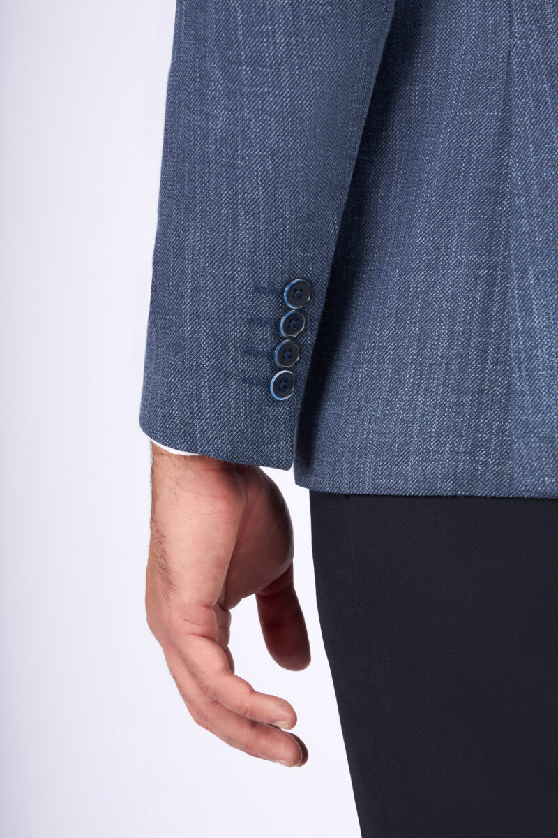 Slim Fit Suit with Notch Lapel & Mismatch Detailing
