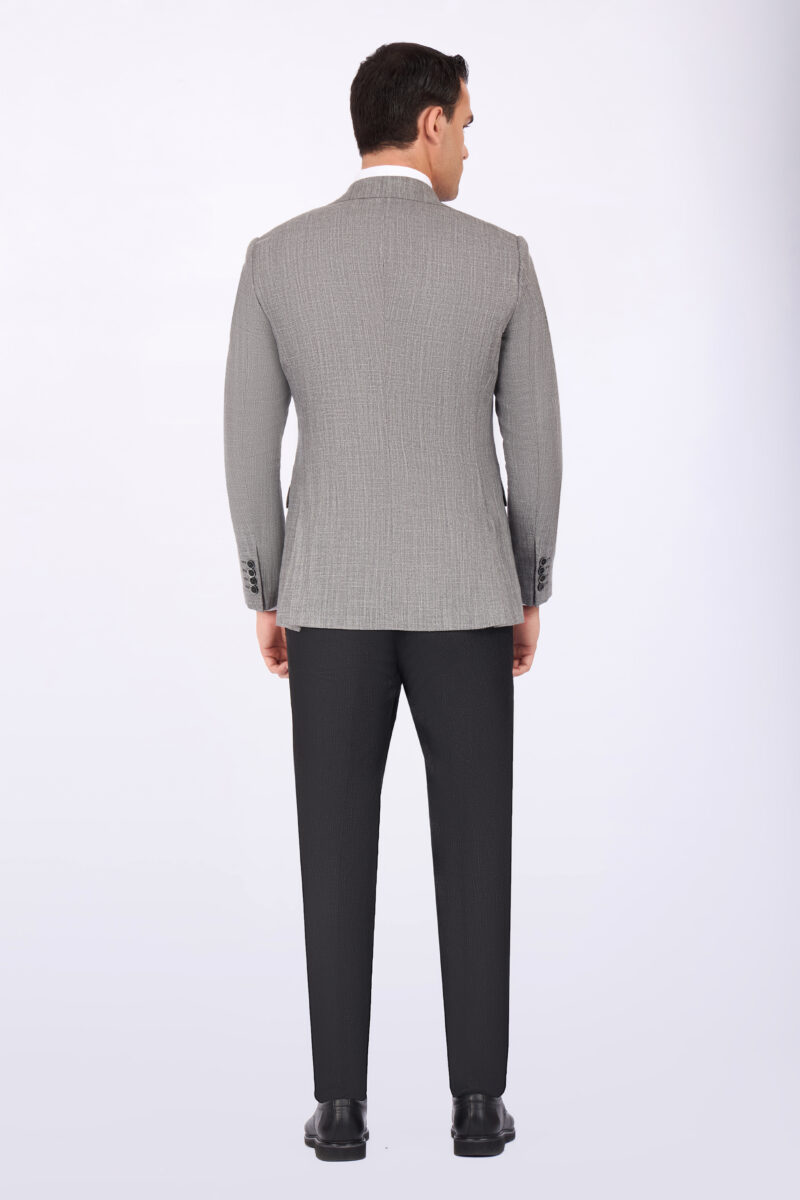 Slim Fit Suit with Notch Lapel & Mismatch Detailing