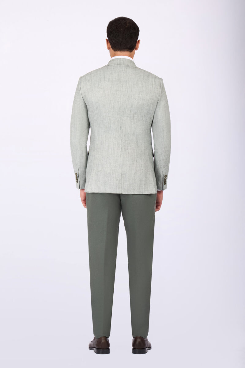 Slim Fit Suit with Notch Lapel & Mismatch Detailing