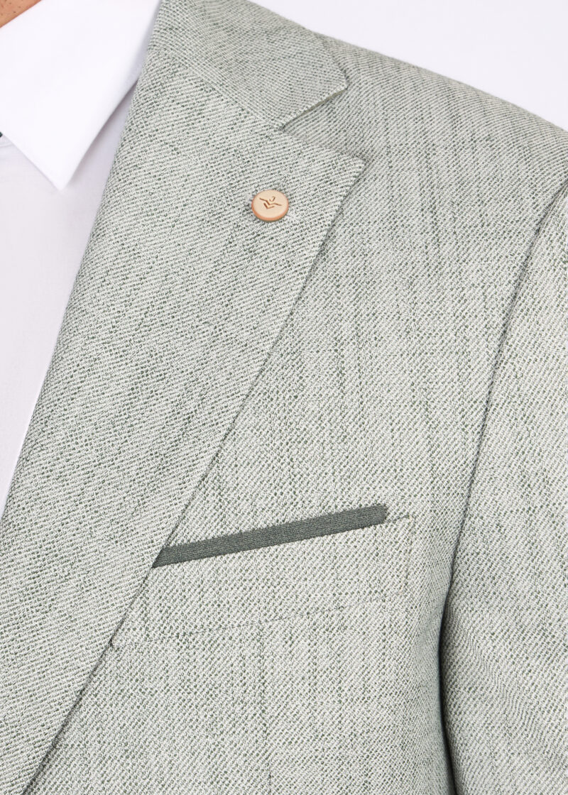 Slim Fit Suit with Notch Lapel & Mismatch Detailing