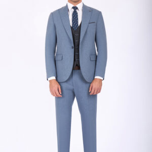 Slim Fit Suit with Peak Lapel & Single-Breasted Vest
