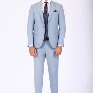Slim Fit Suit with Peak Lapel & Single-Breasted Vest