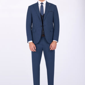 Slim Fit Suit with Peak Lapel & Single-Breasted Vest